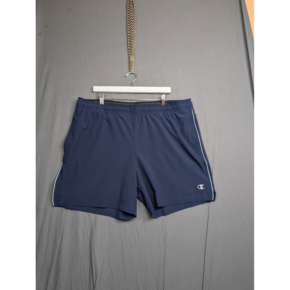 Champion Mens Navy Blue Athletic Training Gym Shorts Elastic Waist Size XXL‎